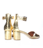 Metallic Gold Croco Sandal
