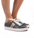 Irving Stripe Lace-Up Sneaker Anthracite