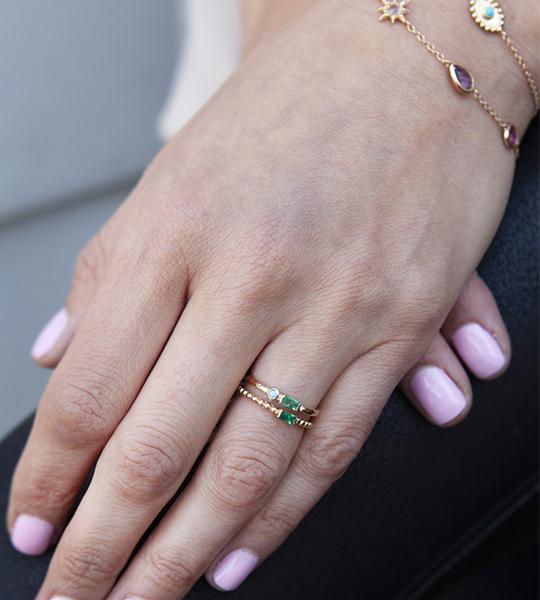 Cleo Baguette Stackable Ring