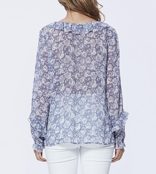 Robin Blouse - Granite/Pure White