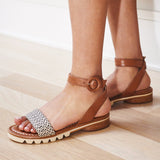 Alexis Leather and Raffia Sandal