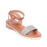 Alexis Leather and Raffia Sandal