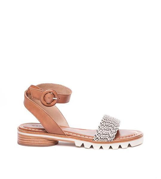 Alexis Leather and Raffia Sandal