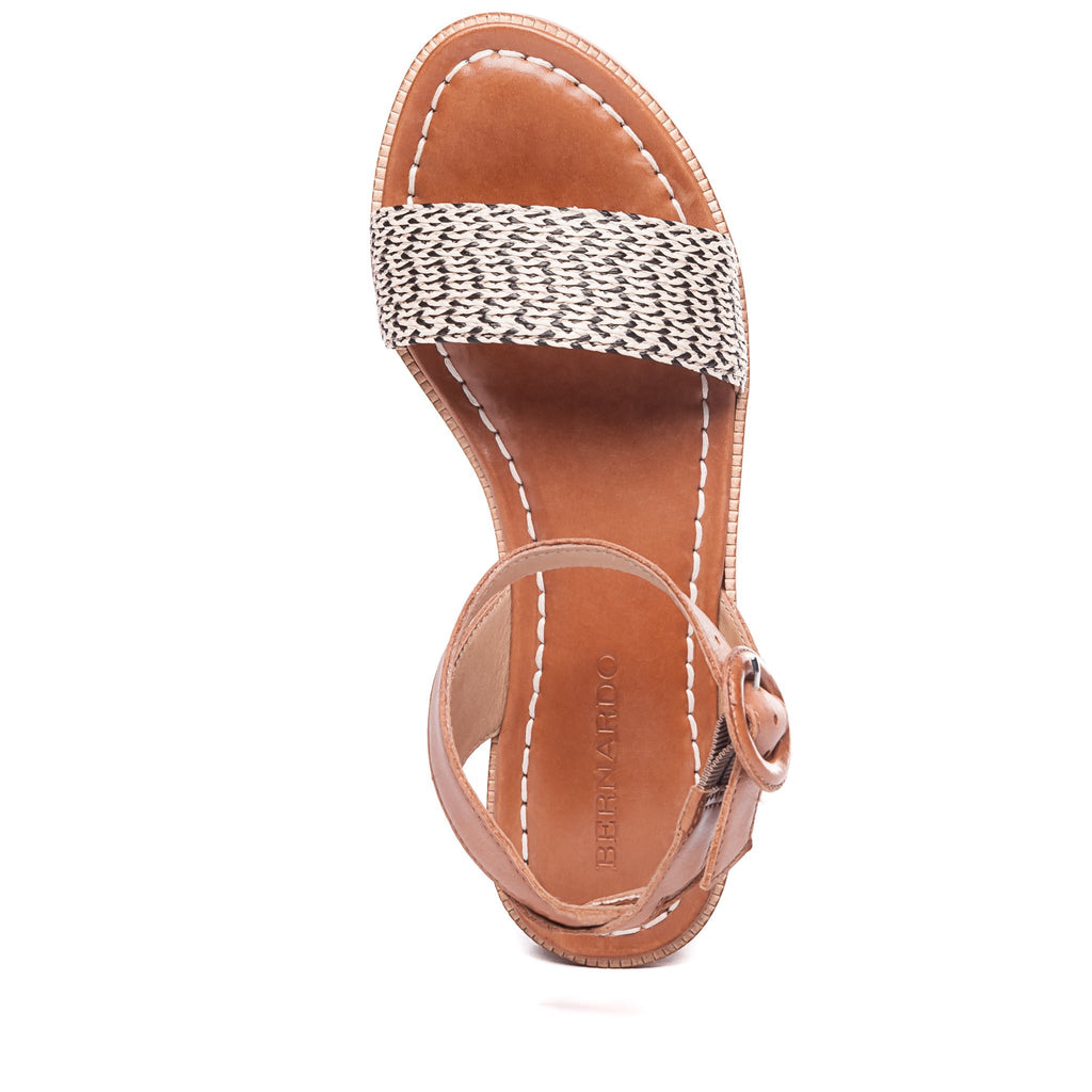 Alexis Leather and Raffia Sandal