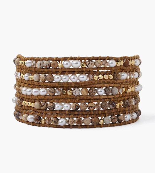 Picture Jasper Mix Wrap Bracelet