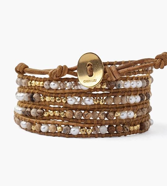 Picture Jasper Mix Wrap Bracelet