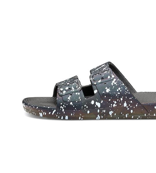 Two-Strap Sandal Black Splatter