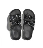 Two-Strap Sandal Black Splatter