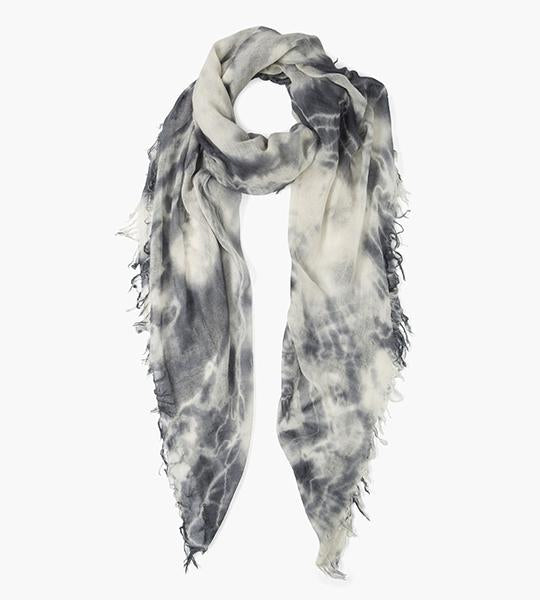 Brushed Nickel Tie Dye Cashmere Silk Scarf