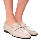 Painted Linen Loafers