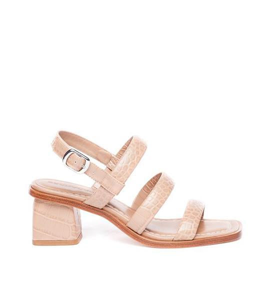 Britney Croco Embossed Sandal Sand