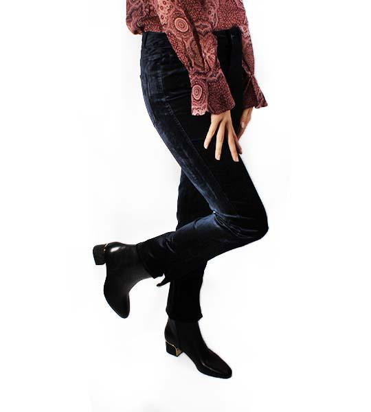 Cindy Twisted Seam Split Hem Trousers Navy