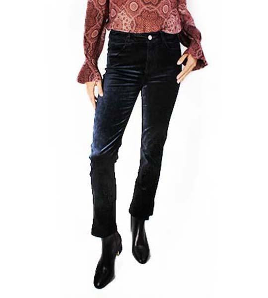 Cindy Twisted Seam Split Hem Trousers Navy