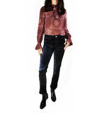 Cindy Twisted Seam Split Hem Trousers Navy