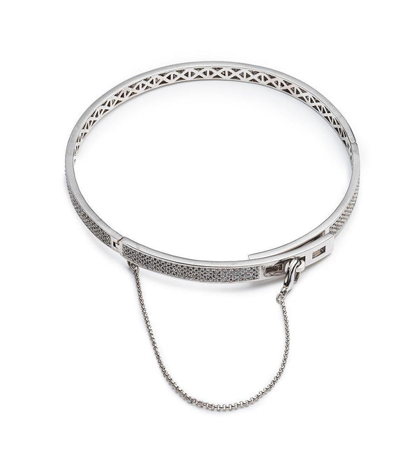 Eddie Borgo Pave Extra Thin Safety Chain Choker Silver - TheSeptember.com