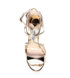 Jimmy Choo Lang Mirrored Leather Sandal - TheSeptember.com