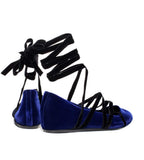Lanvin Velvet Lace-up Ballerina - TheSeptember.com