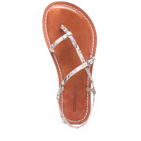 Lexi Beige Printed Snake Sandal