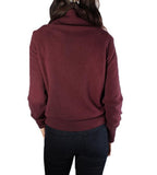 Ribbed Trim Turtleneck Mahogany