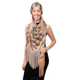 Striped Wrap with Fringe