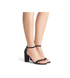 Nearly Nude Black Suede Heel