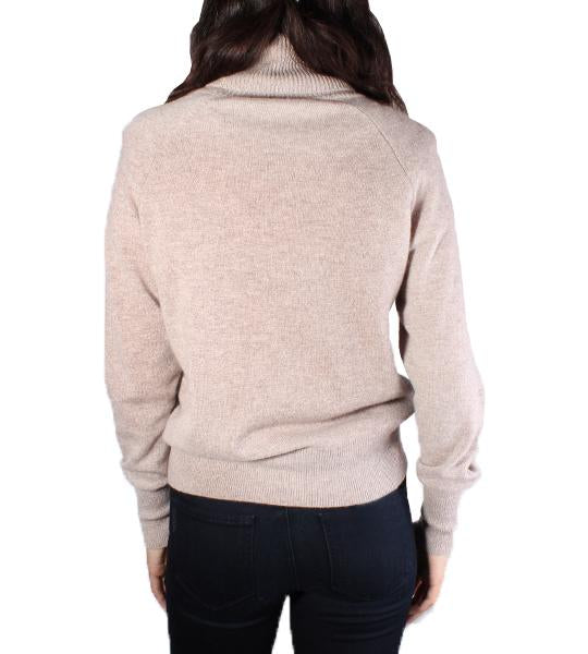Ribbed Trim Turtleneck Oak Heather