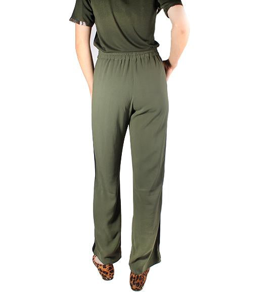 Poeme Crepe Pant with Stripe