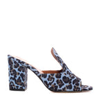 Denim Leopard Mule