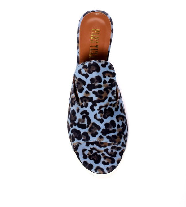 Denim Leopard Mule