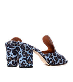 Denim Leopard Mule