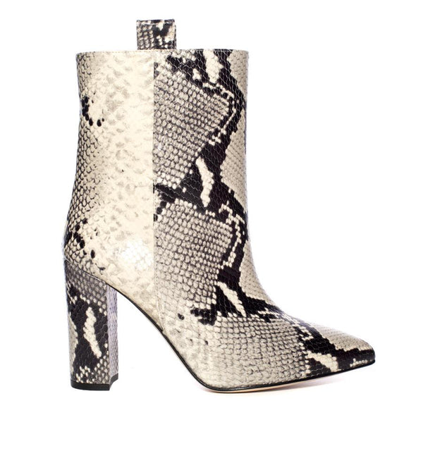 Natural Embossed Python Ankle Boot