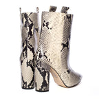 Natural Embossed Python Ankle Boot