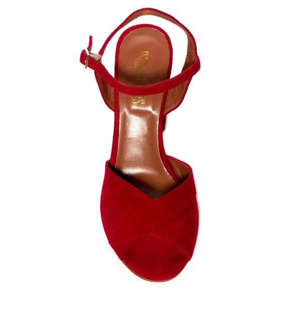 Red Suede Sandal