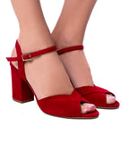 Red Suede Sandal