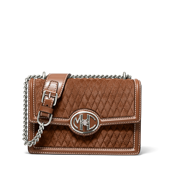 Monogramme Small Quilted Suede Chain Shoulder Bag