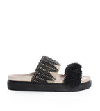 Raffia Black Slide