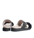 Raffia Black Slide