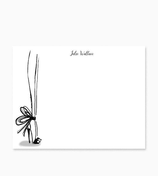 Personalized Notecards Bow Heels
