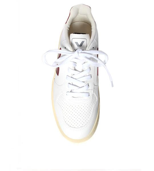 V-10 Vegan Sneaker White Marsala