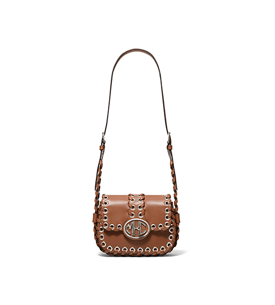 Monogramme Whipstitch Leather Shoulder Bag Brown