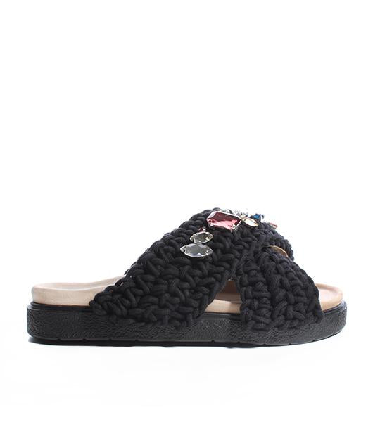 Woven Stones Slide Black