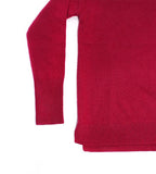 Cashmere Side Slit Stand Neck Sweater - Dark Cherry